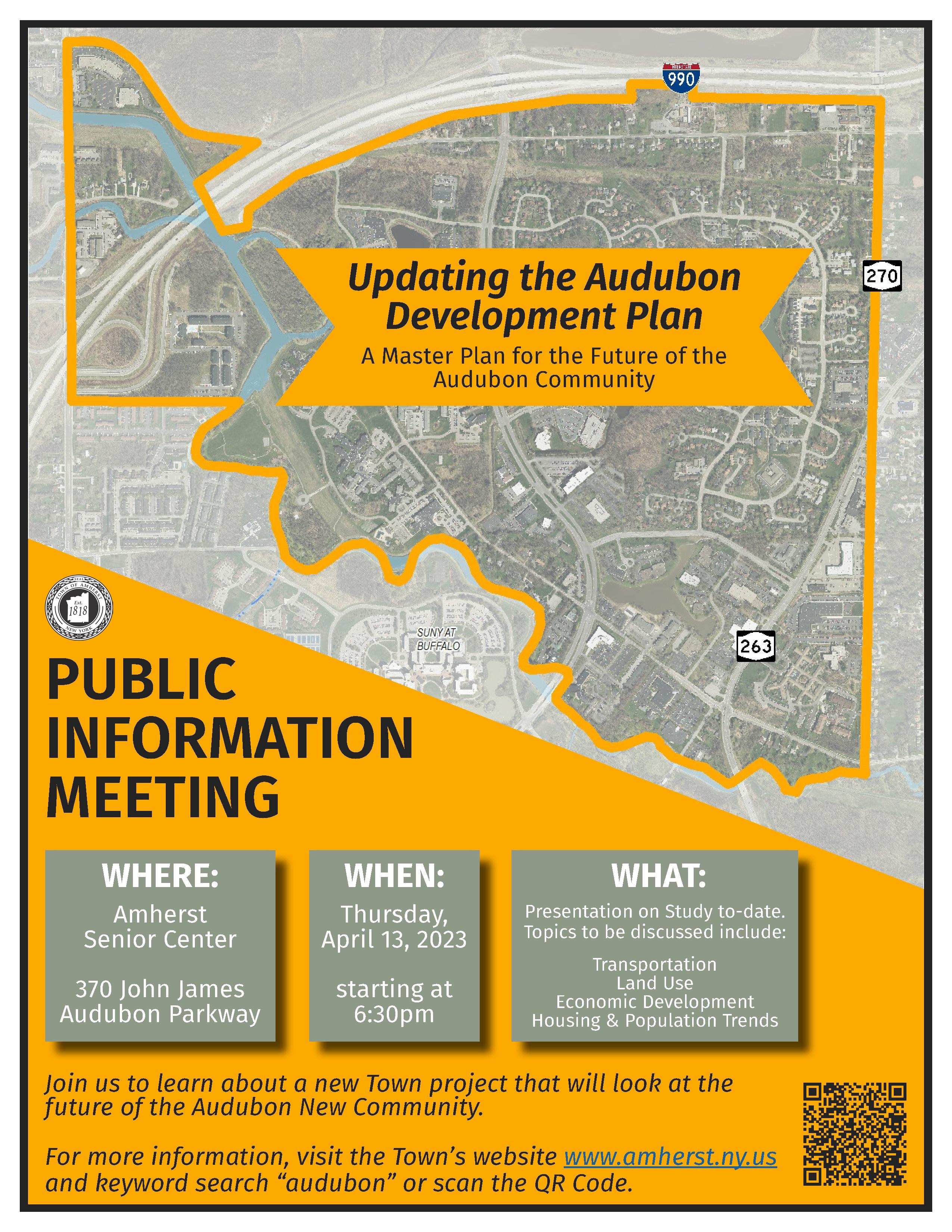 audubon development plan update public information meeting - april 13, 2023 at 6:30pm - senior center 370 john james audubon parkway